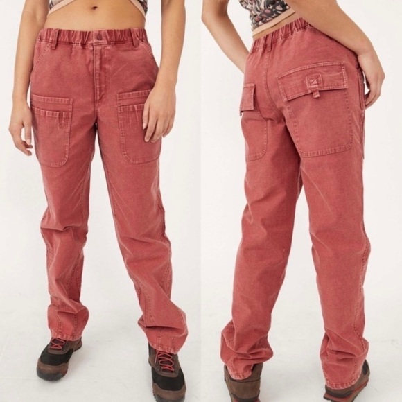 NWT Free People Movement Voyage Utility Pants in Cowboy Red